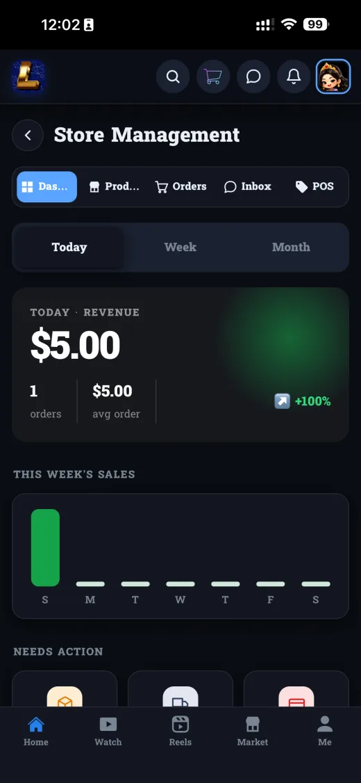 Store dashboard